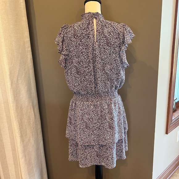 1. State Midi Dress Smocked Neck Ruffle Cap Sleeve Tiered Skirting, Size Large - Picture 4 of 15